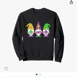 💜💛💚Mardi Gras Gnome Sweatshit Pullover  Shirt Size  XLARGE
